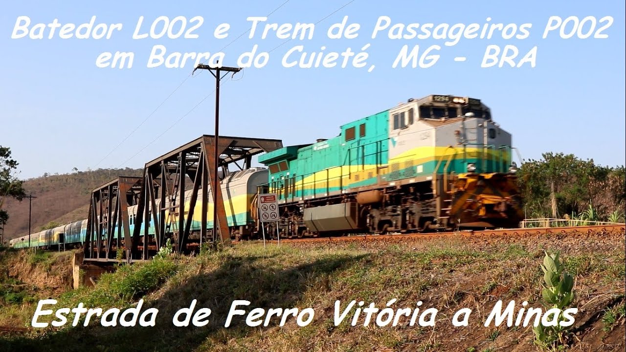 TREM DA VALE - Batedor L002 e Trem de Passageiros P002 em Barra do Cuiet&eacute;, MG - BRA
