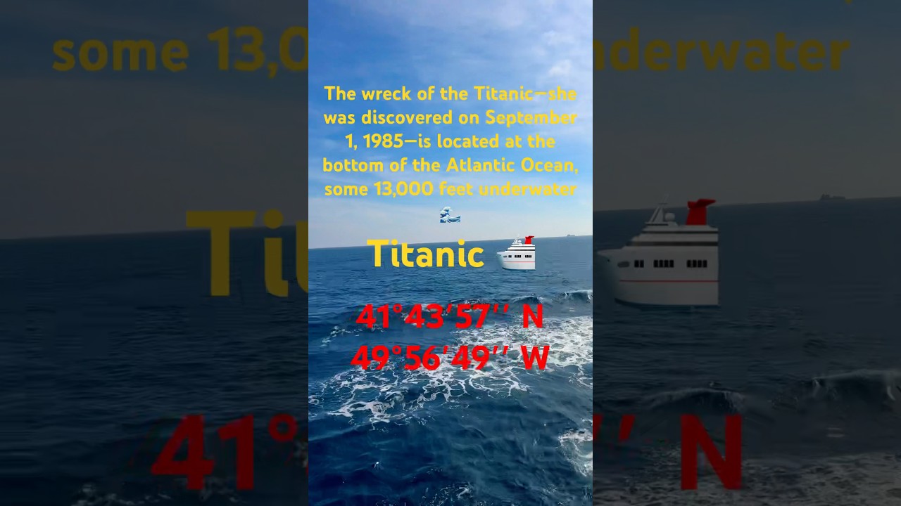 Exact location where Titanic 🚢 sank #titanic #sea #sailing
