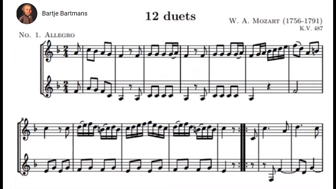 Mozart - 12 Horn Duos (Nos. 1-3), K.487/496a (1786)