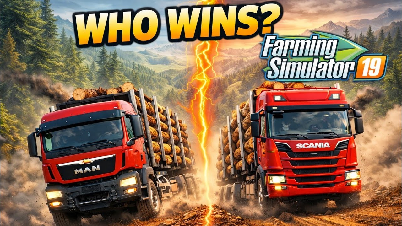 MAN vs scania - Who Wins the Hill Climp? | Farming Simulator 19