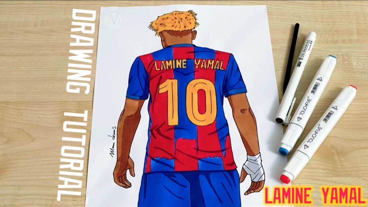 How to draw Lamine Yamal back side / How to draw FC Barcelona players