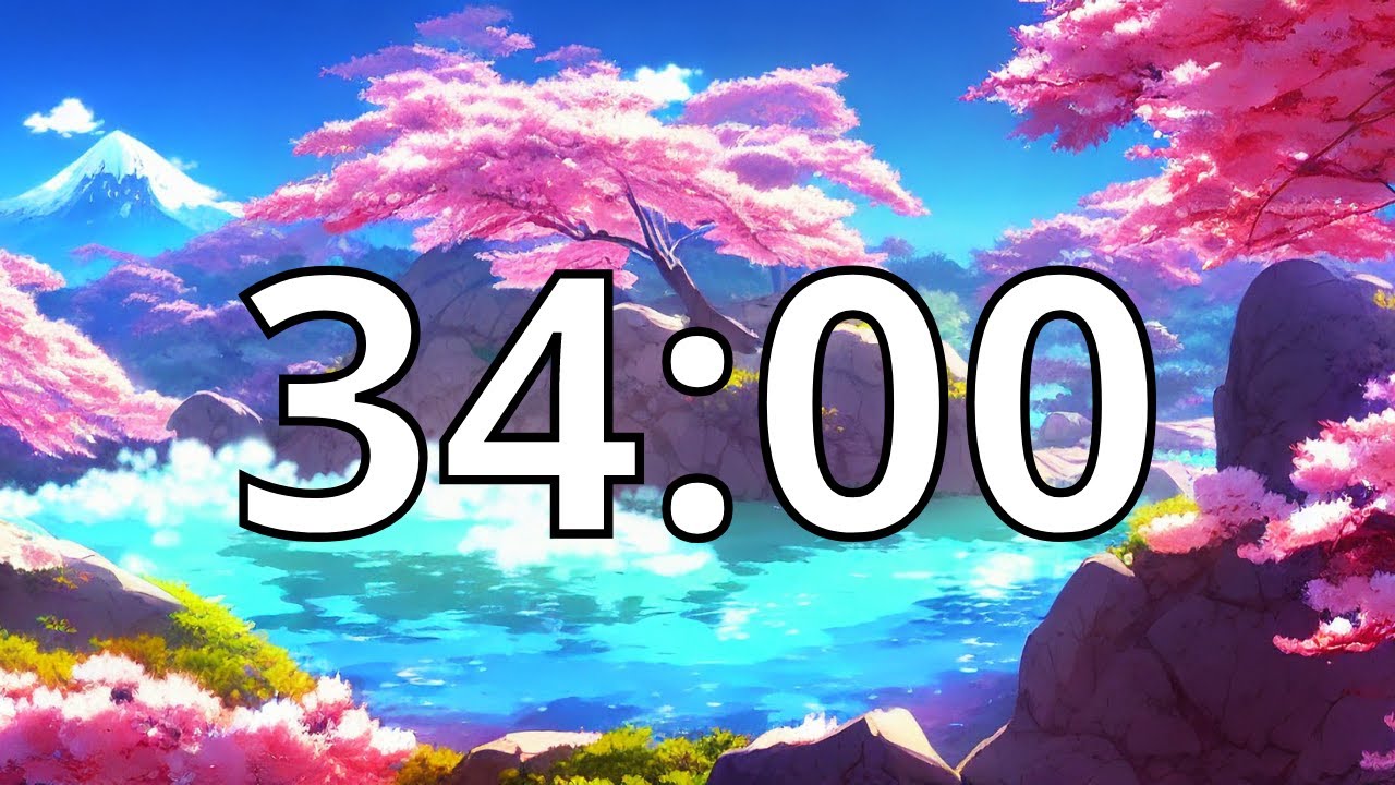 34 Minutes Timer with Music | Cherry Blossom Timer