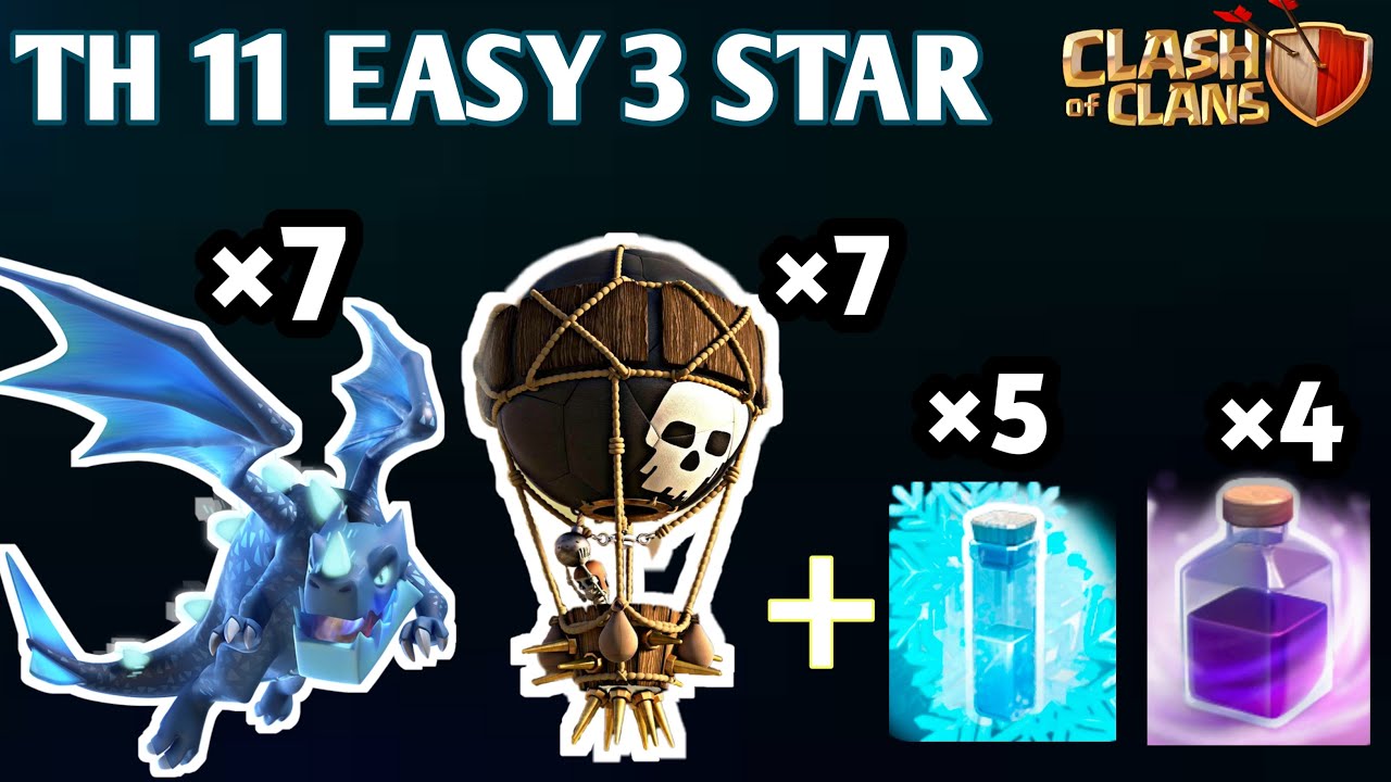 TH 11 Attack Strategy | Any Base Easy ⭐⭐⭐ | Ed+Loon in 2021 Easy 3 Star #Th11attackstrategy