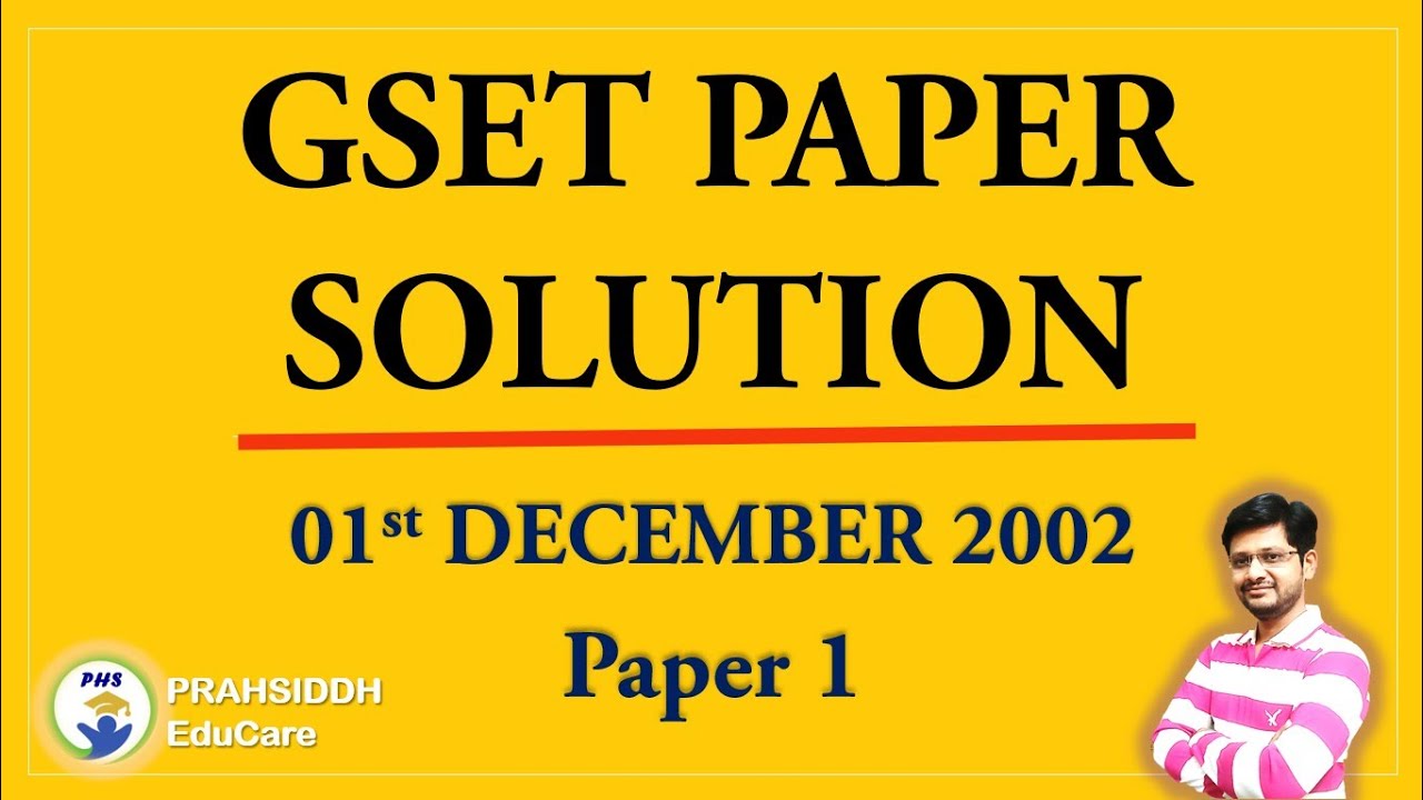 GSET paper solution||GSET old question paper1 solution with explanation||December 2002||GSET&UGC NET