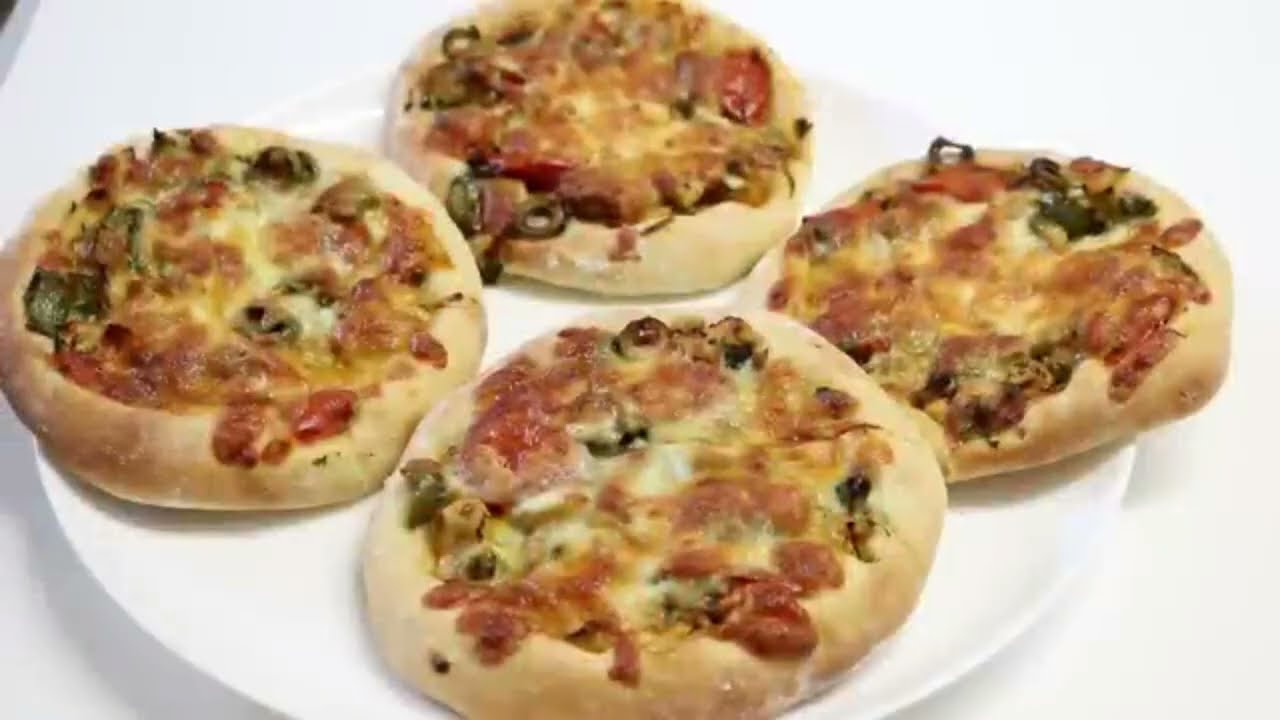 Mini  chicken pizza ✔ #pizza   #poulet   #recette