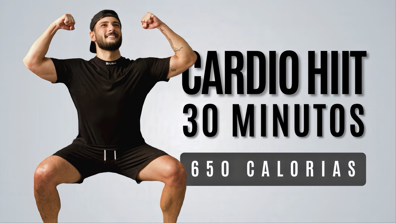 30 minutos de CARDIO HIIT ( CORPO INTEIRO) para queimar gordura e emagrecer rápido em casa