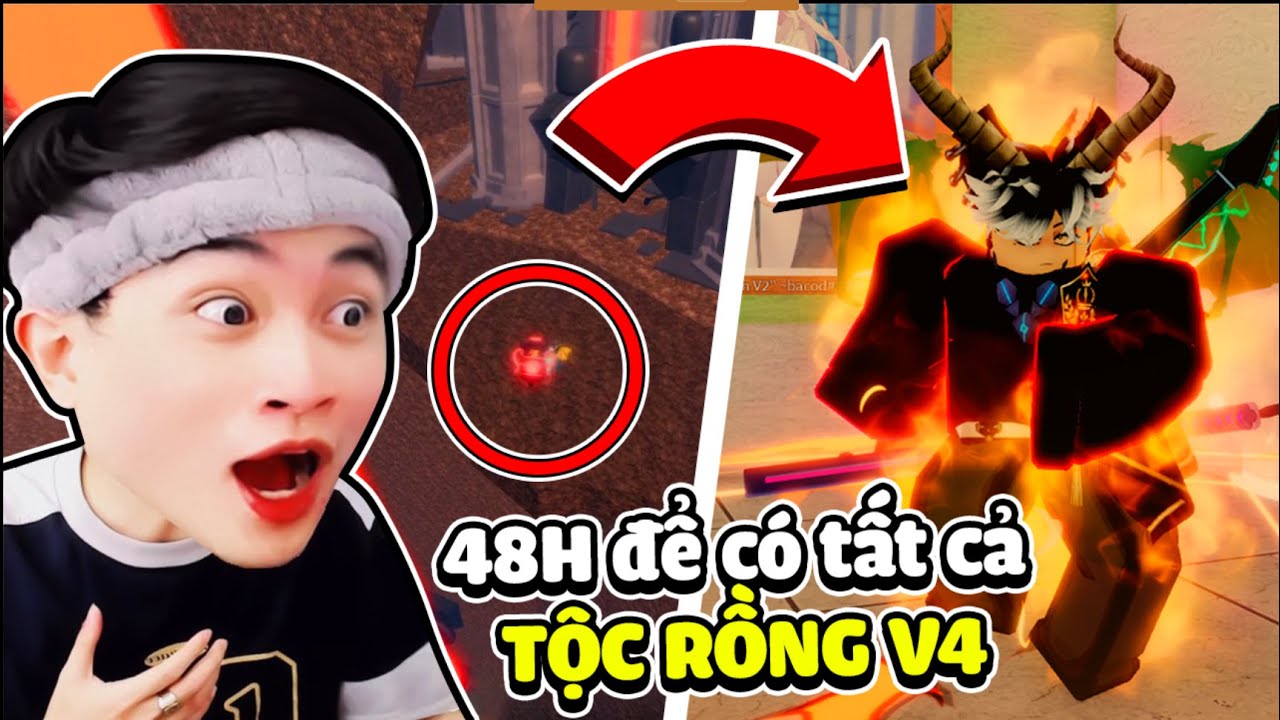 Tôi Mất 48H Cho Tộc Rồng V4 Trong Blox Fruit Update !!! Draco Race