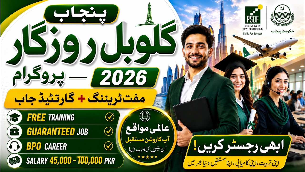 PSDF Global Rozgar Program 2026 | FREE Training + PKR 45,000 to 1 Lakh Salary Jobs | Apply Online