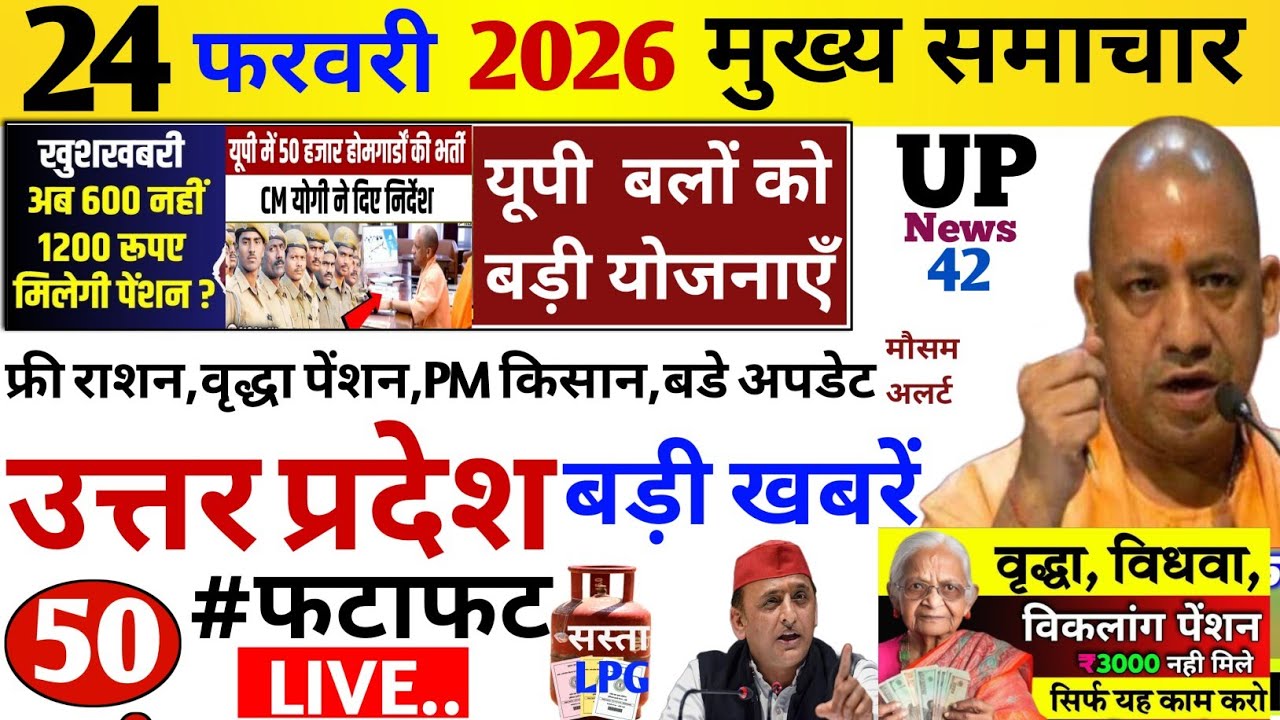 Up Breaking News 24 फरवरी 2026 | Uttar Pradesh News | Up NewsToday | Cm Yogi | Pm Modi Live,