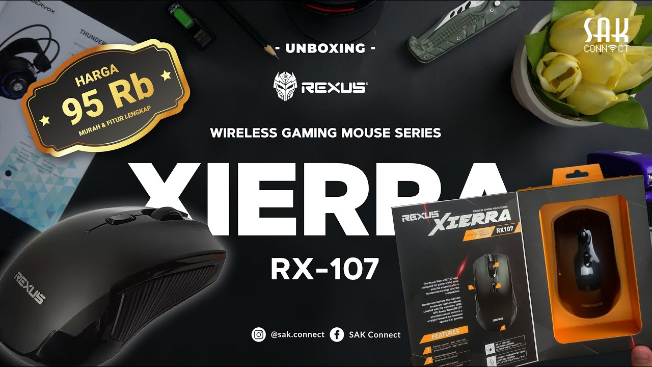 Best Gaming Mouse - Rexus Xierra RX-107 Cuman 95Rb? Unboxing Mouse Wireless