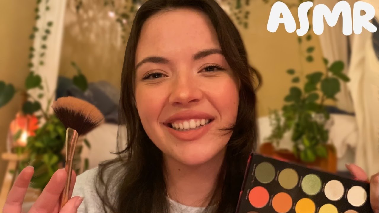 ASMR Cozy Makeup Roleplay | lid sounds, stippling, personal attention, makeup triggers