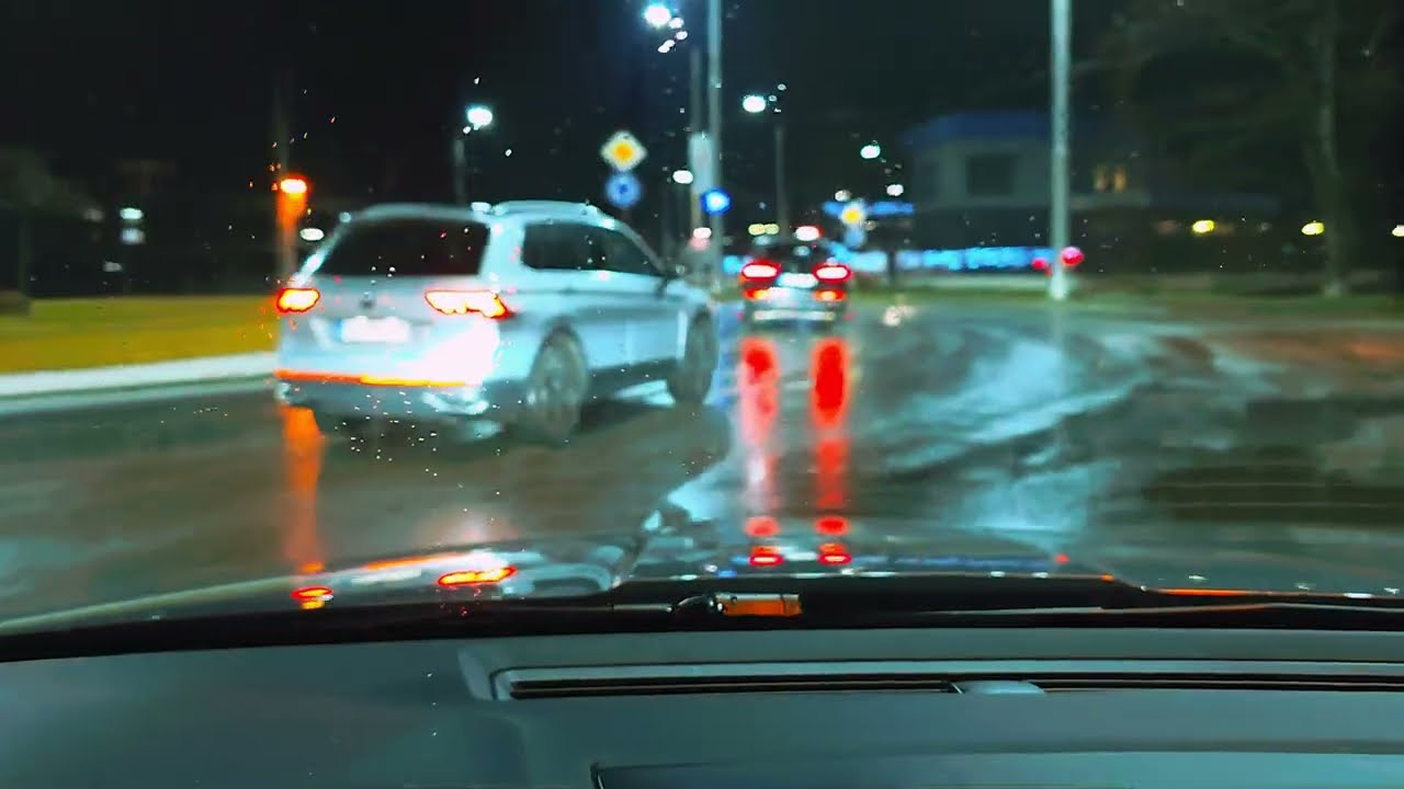 Rainy Night Drive 🌧️ Cozy City Ambience for Sleep, Relax & Focus