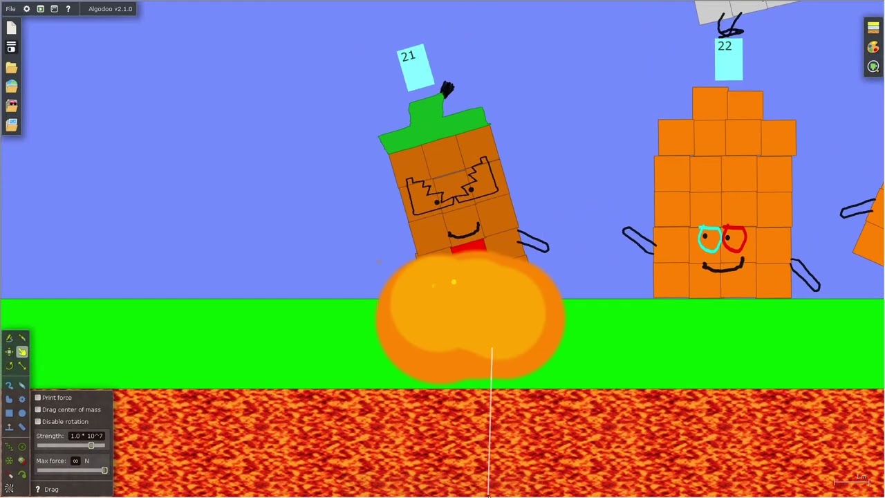 numberblocks algodoo floor is lava part6