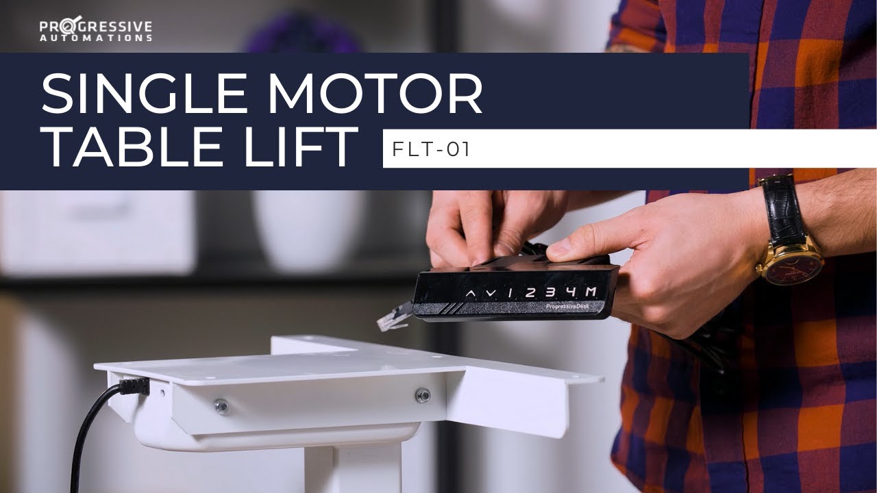 Adjustable One-Leg Single Motor Table Lift | FLT-01 Overview | Progressive Automations