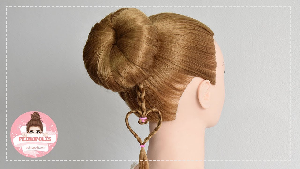 RECOGIDO ALTO SUPER FÁCIL CON TRENZA EN FORMA DE CORAZÓN