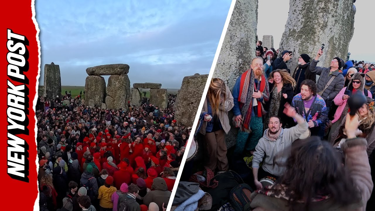Thousands Celebrate as the Sun Rises on Winter Solstice at Stonehenge