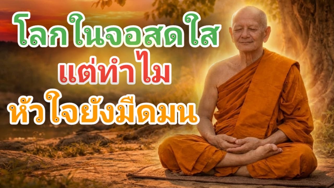 โลกในจอสดใส แต่ทำไมหัวใจยังมืดมน#สุขใจได้ฟังธรรม #ขอให้ทุกท่านจงมีความสุข