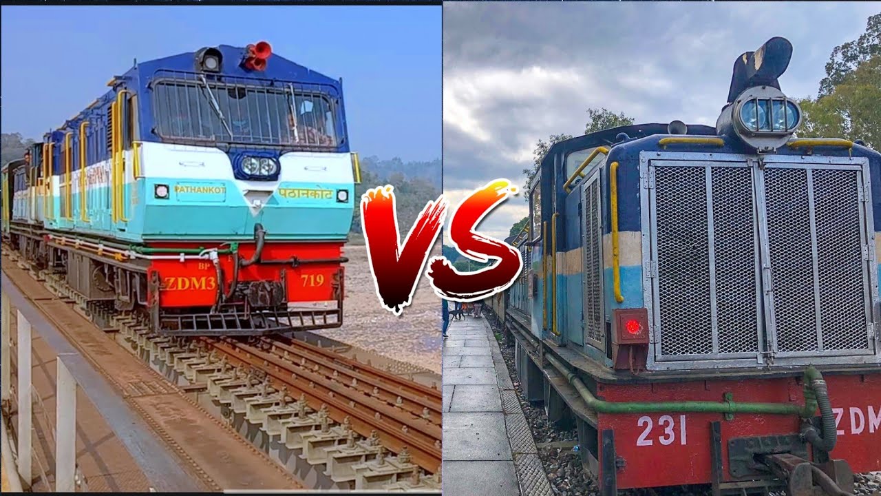 Kangra Railway || ZDM4A vs ZDM3 || Locomotive.|| Best slow-motion video.