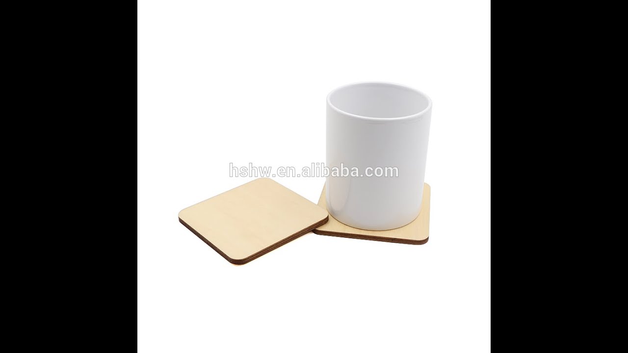 Natural Wood Sublimation Blanks Mug Coasters , Natural Wood Prints Clear Matte Sublimation Coasters