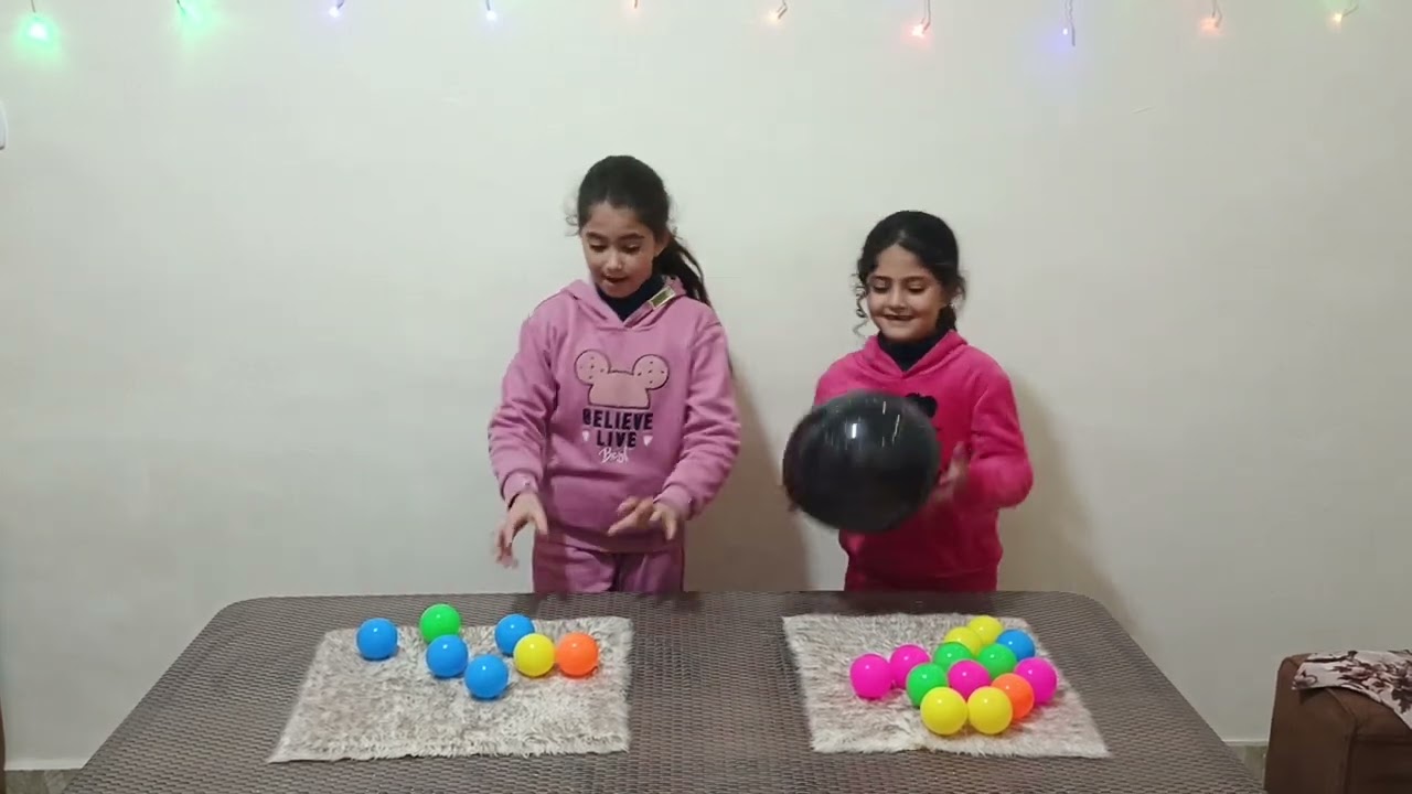 زينة وغزل 🎈⏱️😱 تحدي نقل الطابات قبل ما يقع البالون 🎈