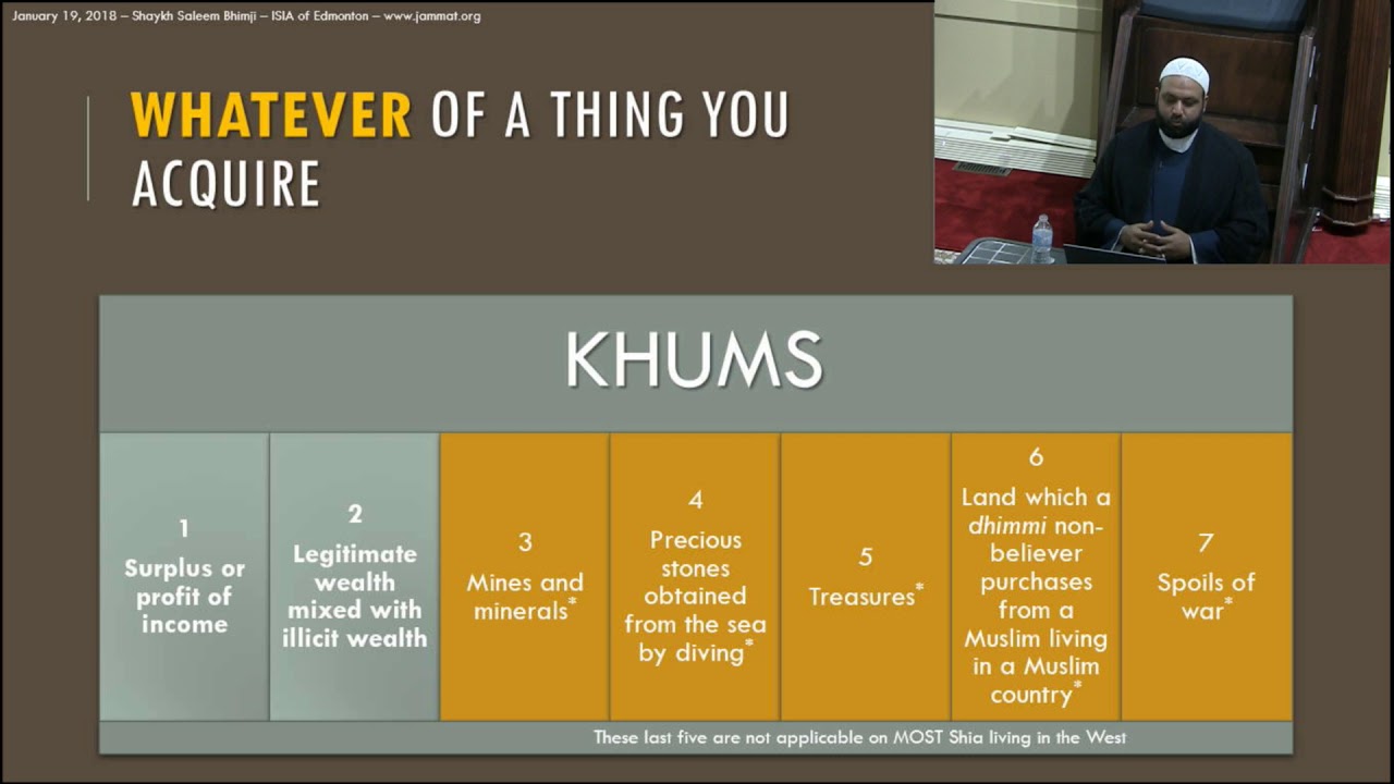 Khums Seminar by Shaykh Saleem Bhimji