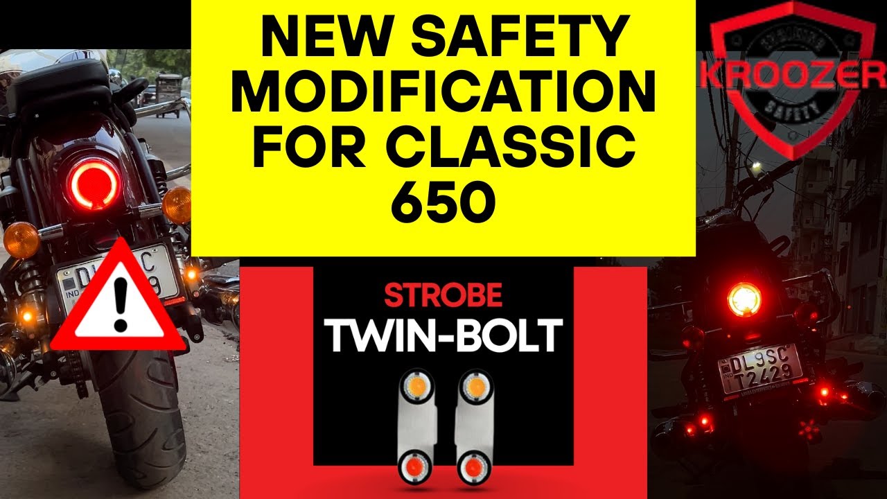 Installing New Kroozer Safety Strobe Lights in Royal Enfield Classic 650 🏍️⚡ | Full DIY Guide