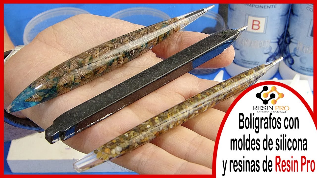 Bolígrafos con moldes de silicona y resinas de Resin Pro