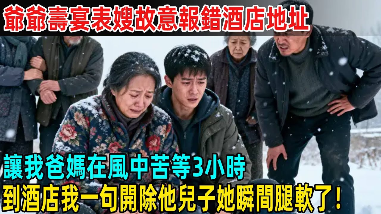 爺爺壽宴表嫂故意報錯酒店地址，讓我爸媽在風中苦等3小時，到酒店我一句開除他兒子她瞬間腿軟了！#故事頻道 #感人壹幕 #分享#老年生活 #人生感悟