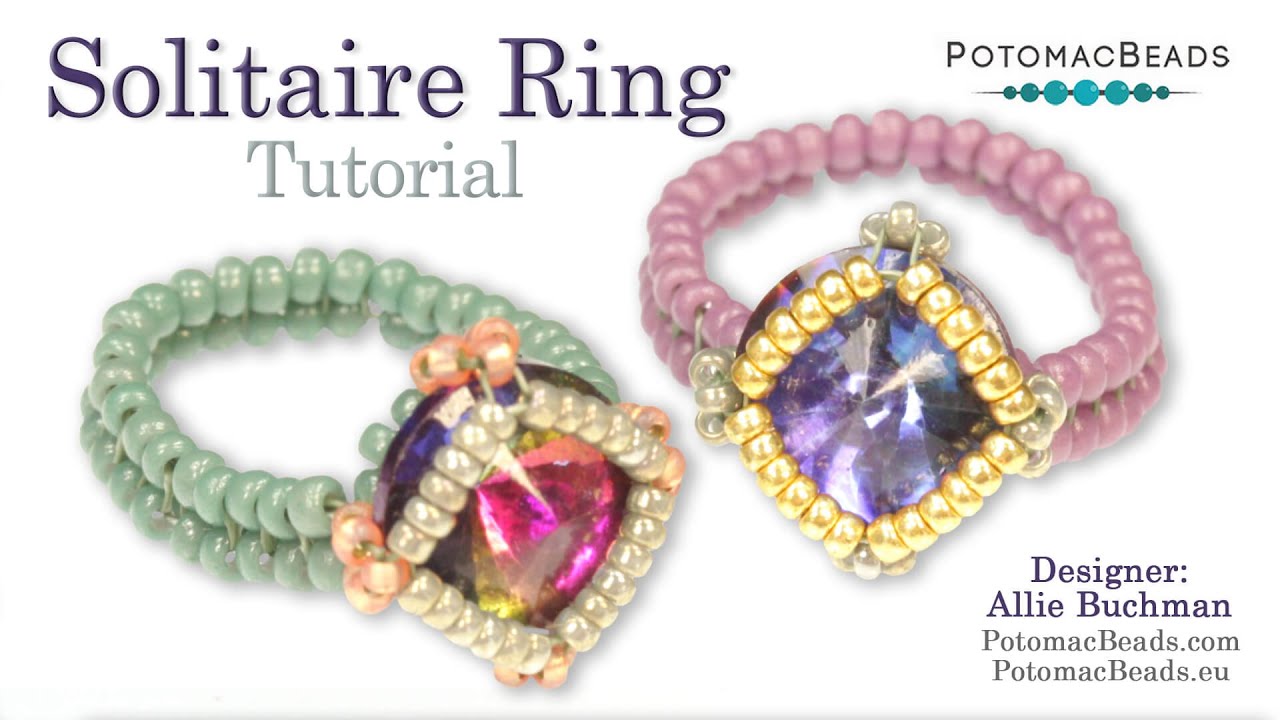 Solitaire Ring- DIY Jewelry Making Tutorial by PotomacBeads