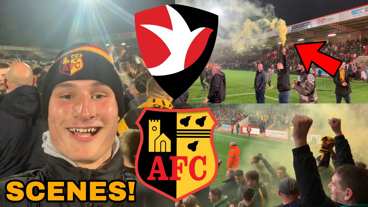 SMOKE BOMBS & PITCH INVASION AS ALVECHURCH BEAT CHELTENHAM TOWN IN THE FA CUP!!!