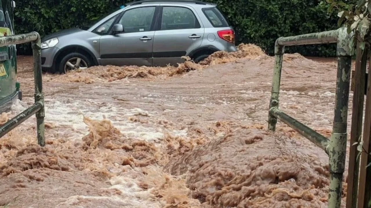 Flash flooding as storms batter parts of England