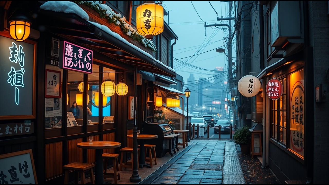 LoFi Rain Music 🌧️ Cozy Night Cafe Ambience | Relaxing Beats for Study & Sleep