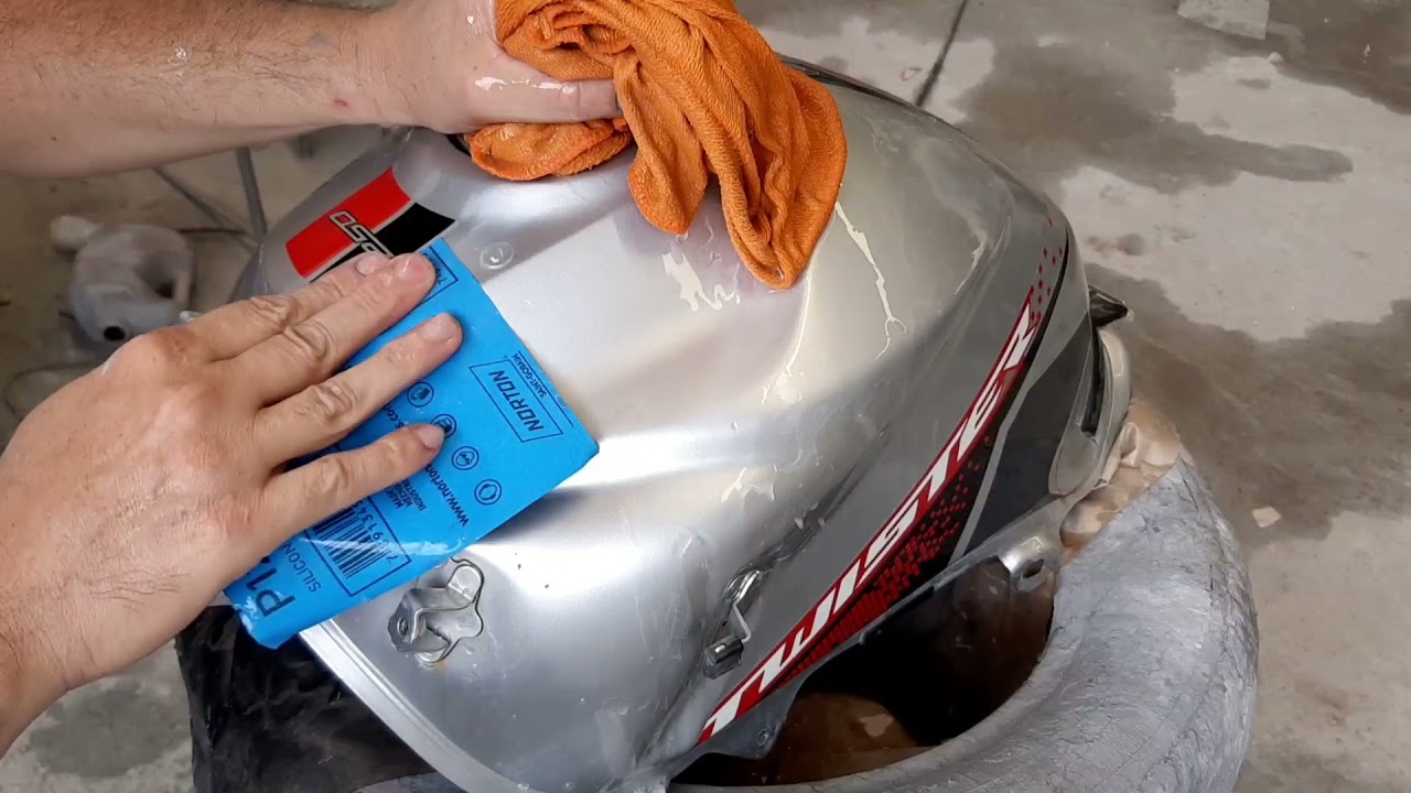 como pintar tanque sem trocar adesivos