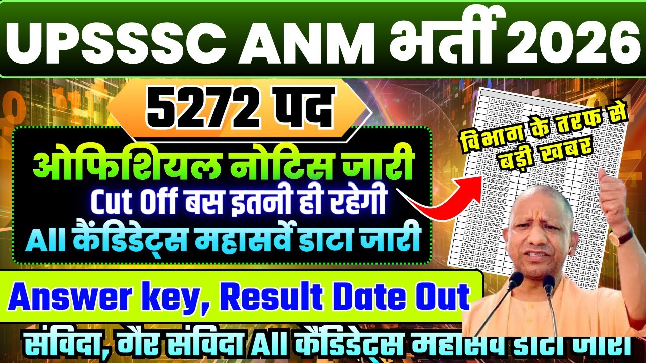 UPSSSC ANM CUT OFF 2026 || UPSSSC ANM OFFICIAL NOTICE OUT || UP ANM CUT OFF 2026 #upssscanm