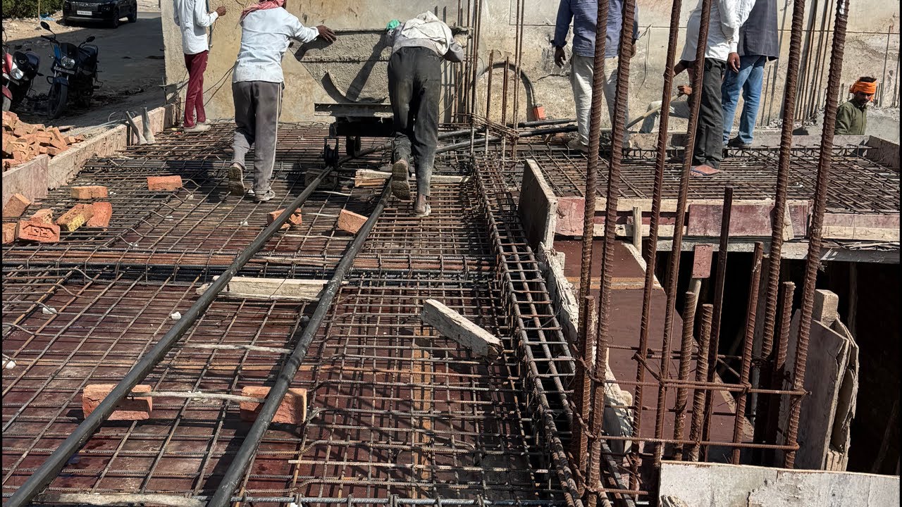 Holi par slab casting🥺 #concrete #concretework #slabcasting #casting #construction 