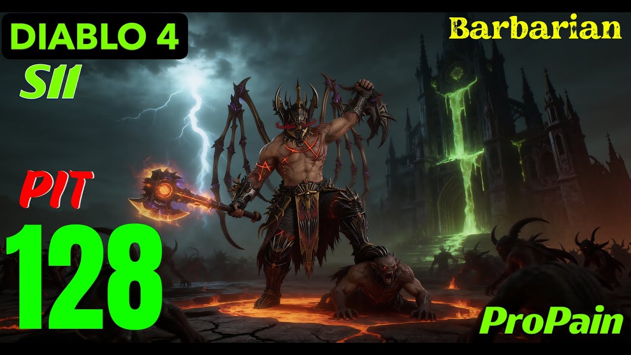 Diablo 4 Barbarian S11 Pit 128 - 13:27 (No Progress Pity)