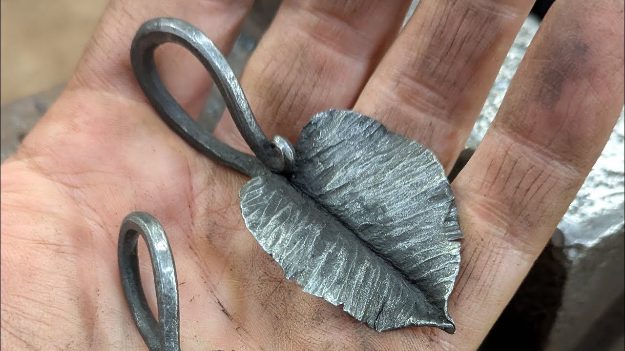 Forging textured leaves from 12mm round bar