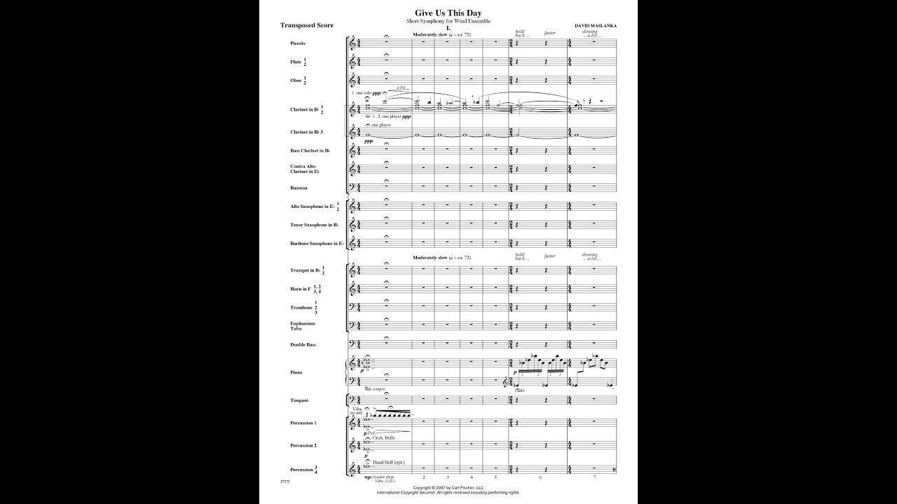 David Maslanka - Give Us This Day, I. (2006)
