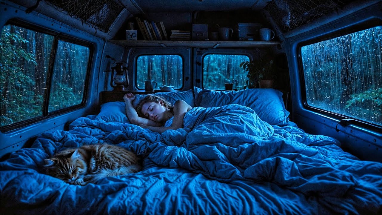 Stop Overthinking Tonight Heavy Rain & Thunder on a Car Roof for Deep Sleep & Insomnia Relief 🌧️