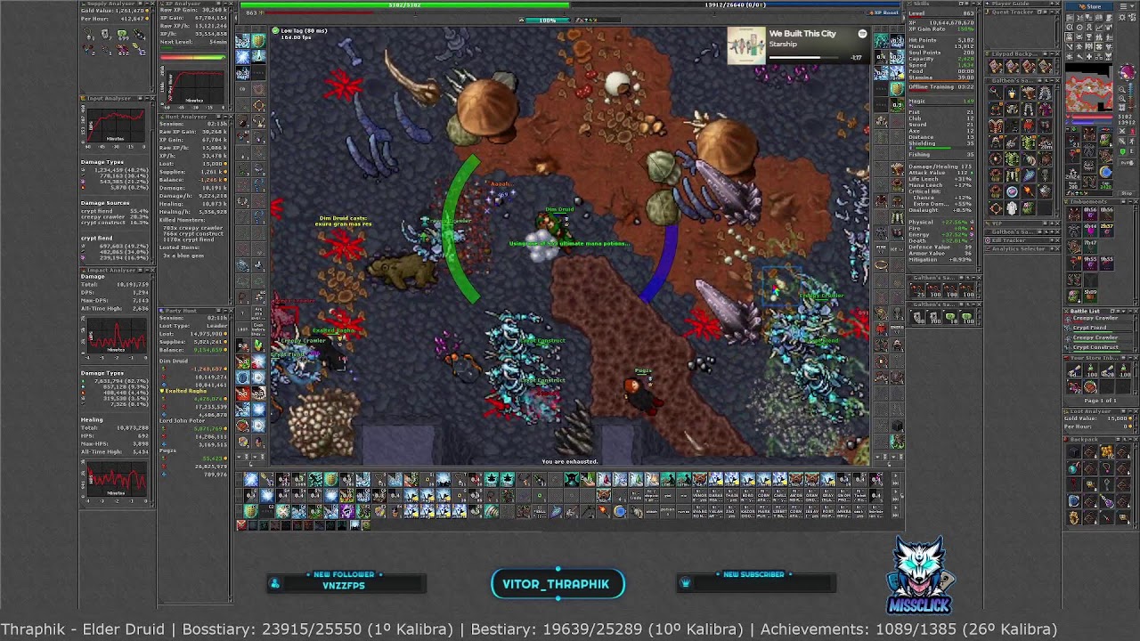 Tibia - Global - Kalibra - ED 1000 | TOP: Bosstiary: 1º | Bestiary: 6º | Achiev: 18º (Ranks Kalibra)
