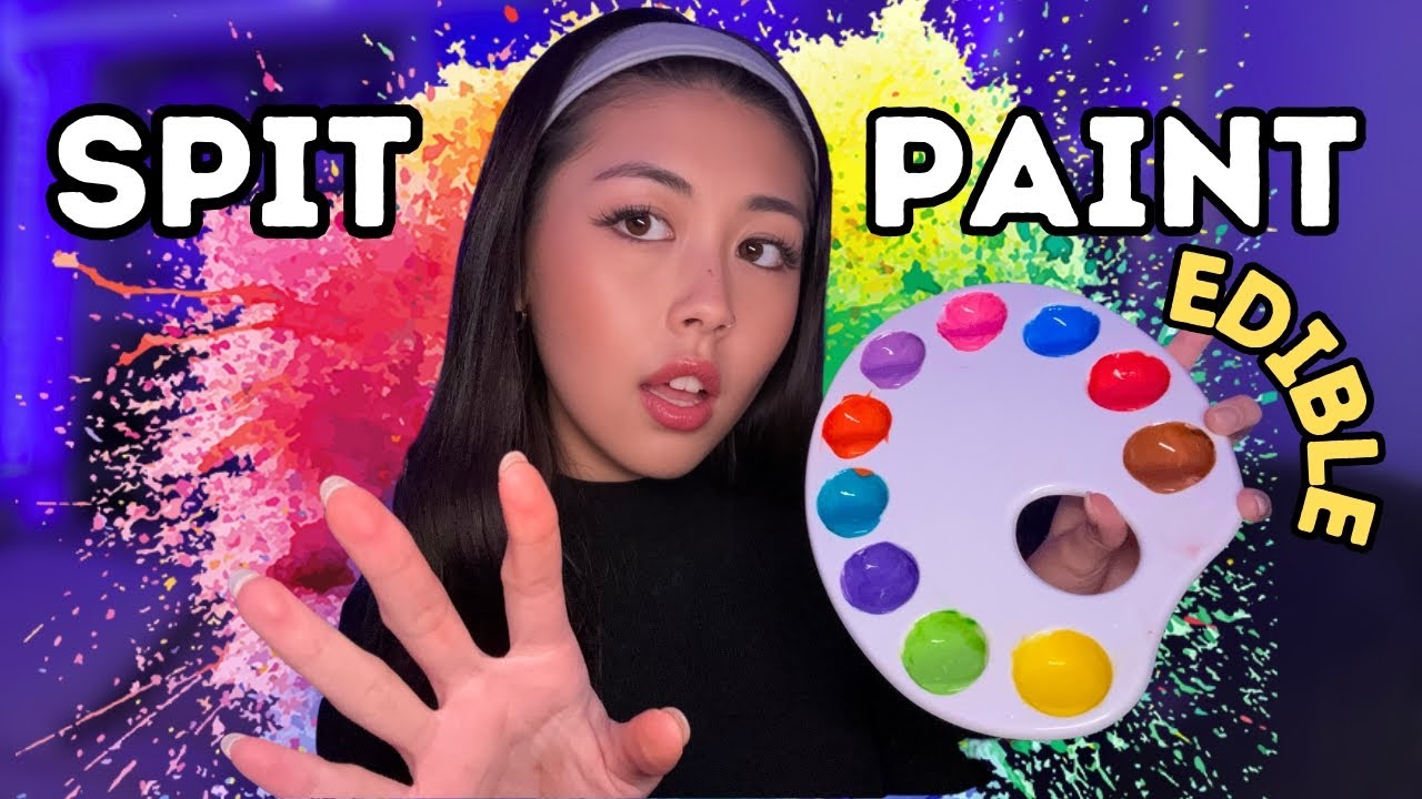 ASMR Spit Painting with EDIBLE PAINT! 🎨🤤 Mind Blowing Tingles (Wet Mouth Sounds)