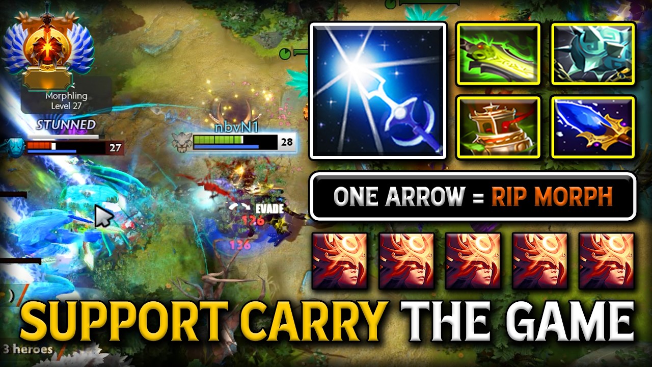 100% SOFT SUPPORT CARRY THE GAME Mirana With Spirit Vessel + Ethereal Blade Build Counter Morphling