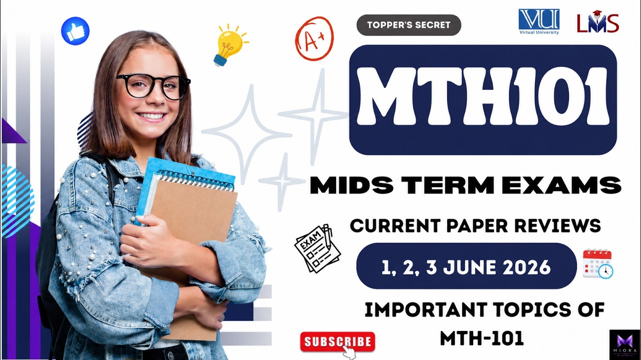 VU MTH101 Midterm Current Paper Review 2026 | Important Questions & Topics
