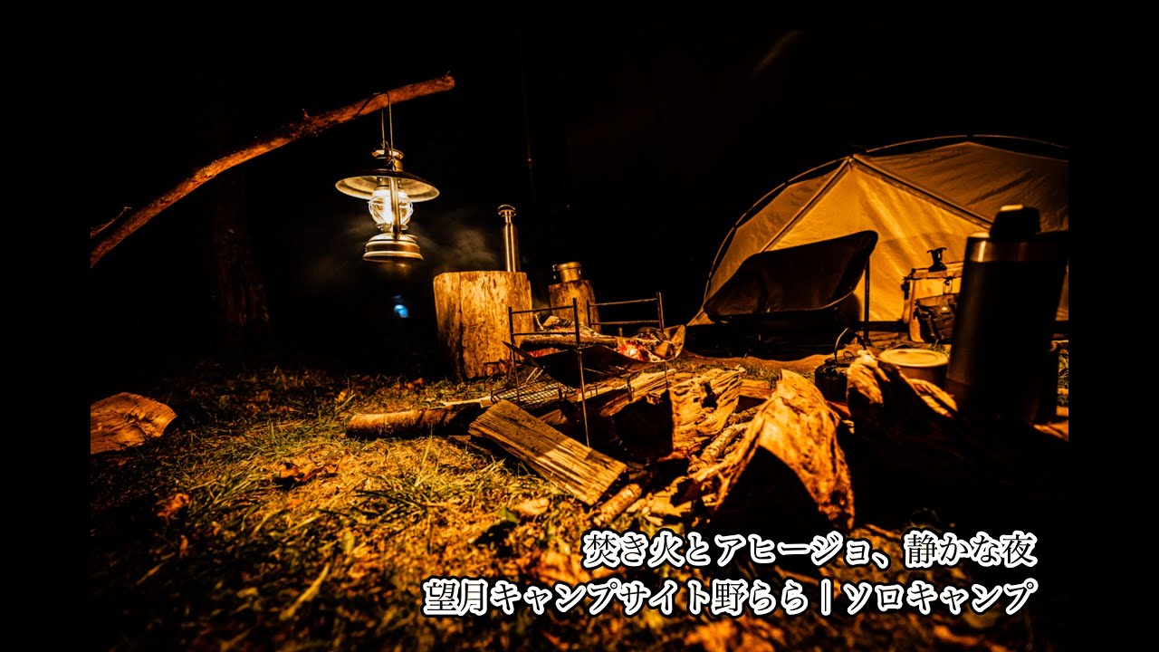 焚き火とアヒージョ、静かな夜｜望月キャンプサイト野らら｜ソロキャンプ