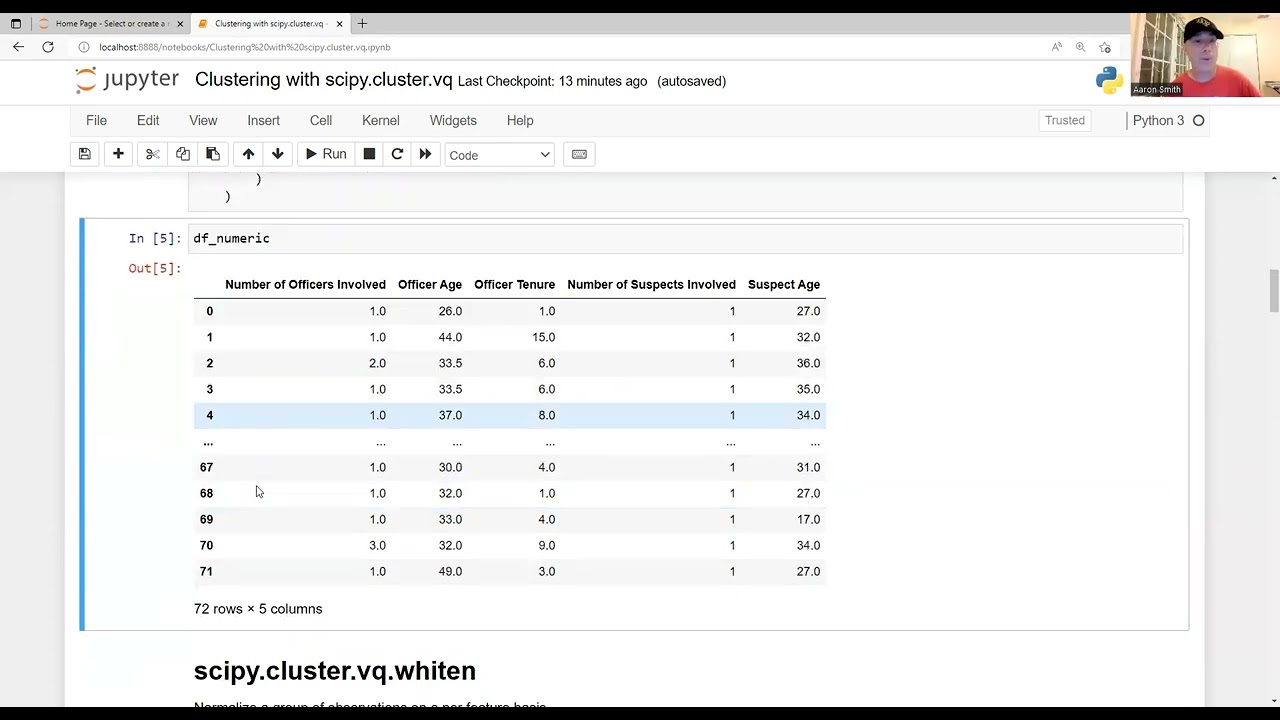 K-means clustering with scipy.cluster.vq