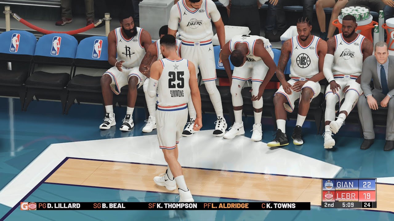 NBA 2k20 - Team Giannis vs Team Lebron All Star Game Full Match (1440p 60fps)