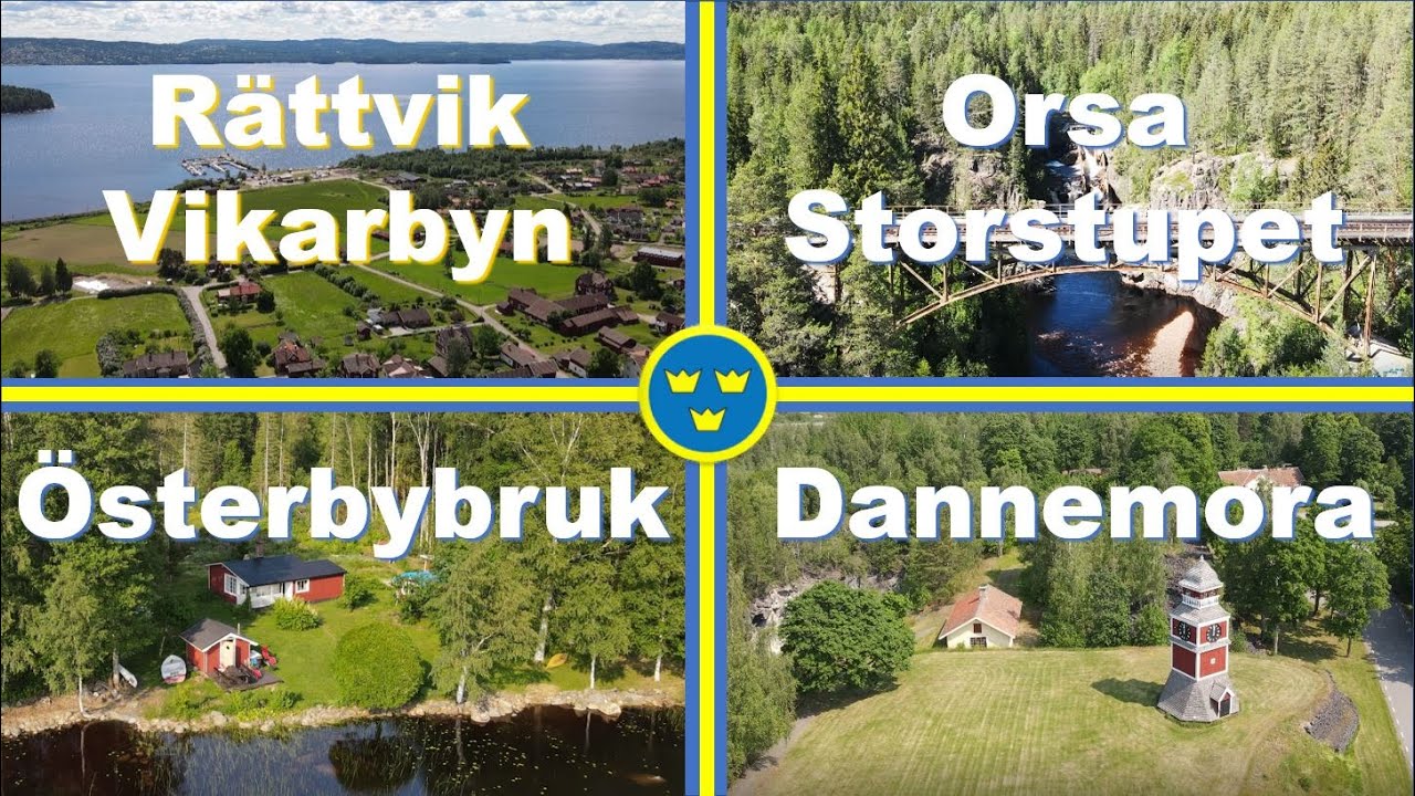 Sweden - drone shots! Dalarna, Rättvik, Österbybruk, Dannemora Gruva (historical open pit mine).