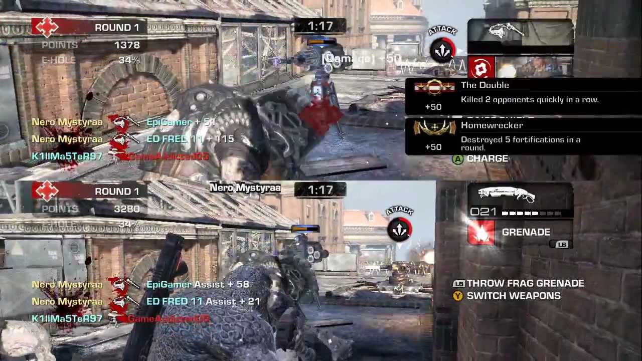 Gears of War: Judgment Multiplayer - RELEASE DAY Overrun Splitscreen Co-op [HD] Gameplay - 6th Match