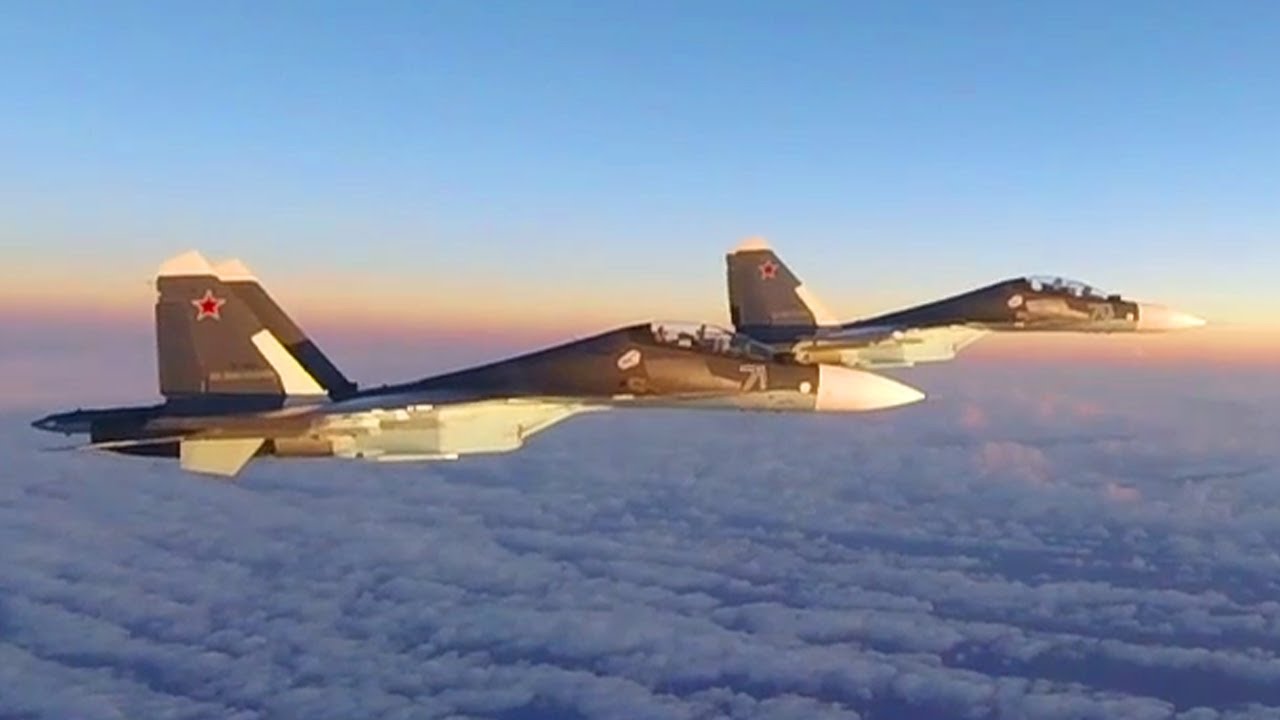 USAF F-15 Eagles Intercept Russian SU-30 Flankers &bull; Baltic Air Policing