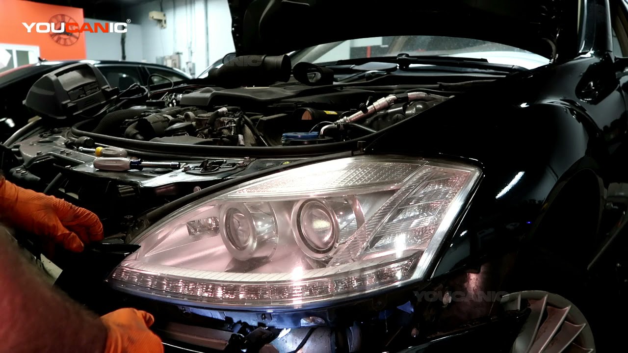 Сборка и замена фар Mercedes-Benz S-Class W221 S550 V8 2006-2013 гг.